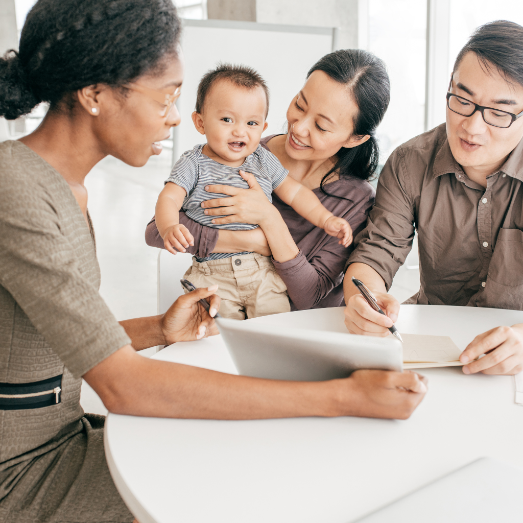Explaining the benefits of an insurance in the family