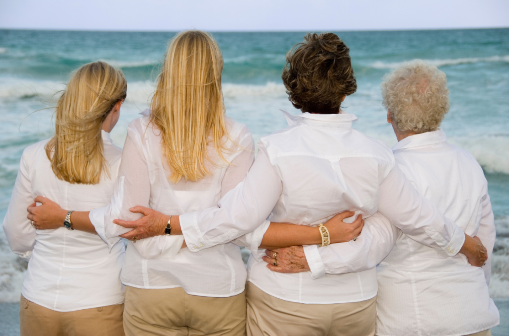 peacefully watching the beach with loved ones