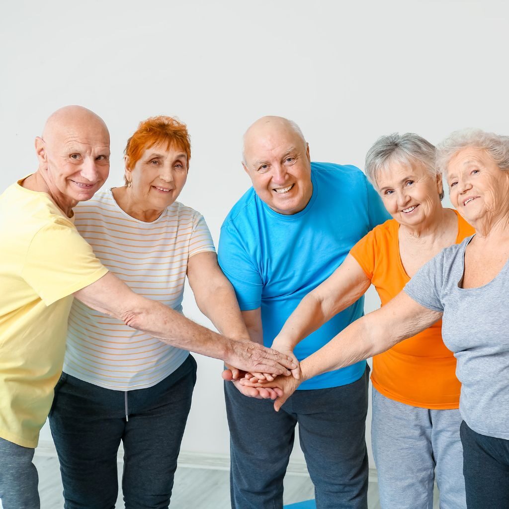Group of happy elders for medicare requirements